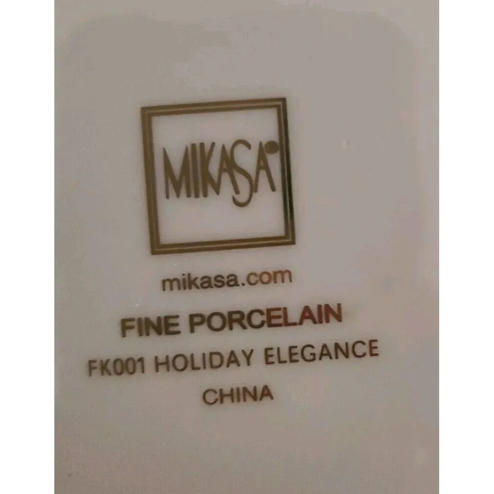 Mikasa Christmas Tree Candy Nut Dish Holiday Elegance Porcelain Gold Trim‎ FK001